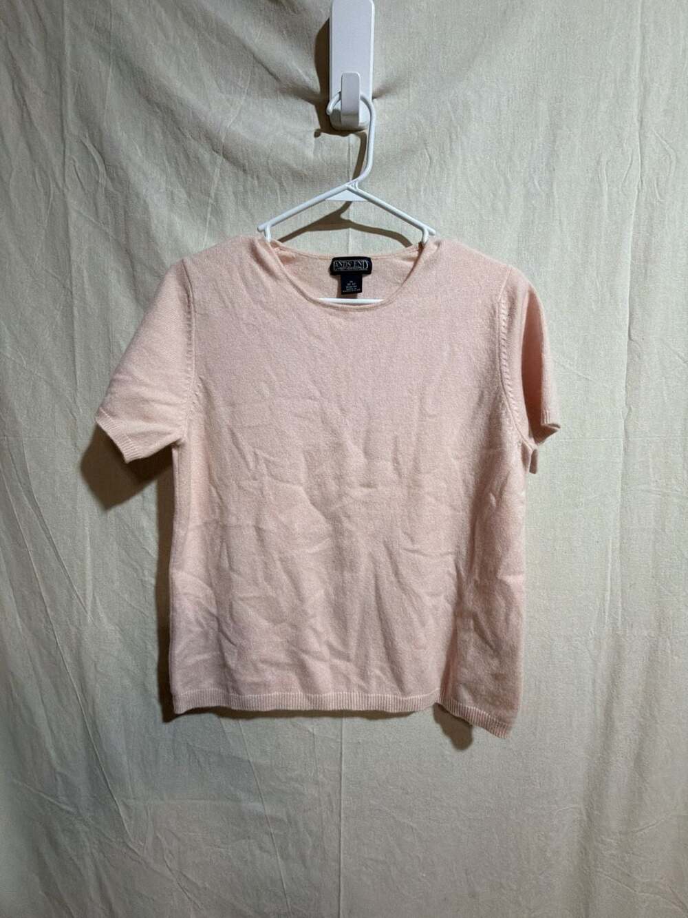 Lands' End 100% Cashmere Short Sleeve Knit Sweater Top